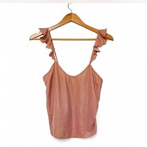 Victoria's Secret Y2K Fairy Velvet Rose Blush Pink Ruffled Tank Top Camisole